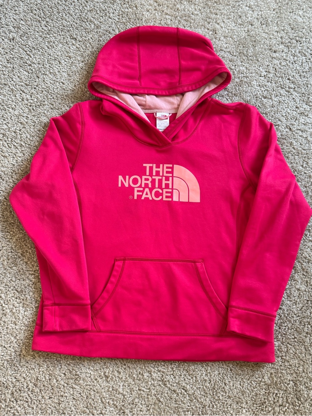 The North Face Hot Pink Pullover Hoodie with Logo